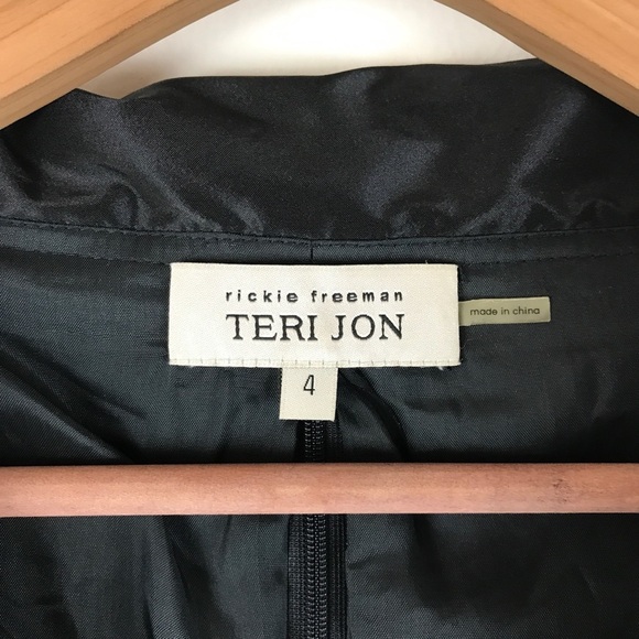 Rickie Freeman for Teri Jon Black Taffeta Dress Size 4 - Picture 4 of 10